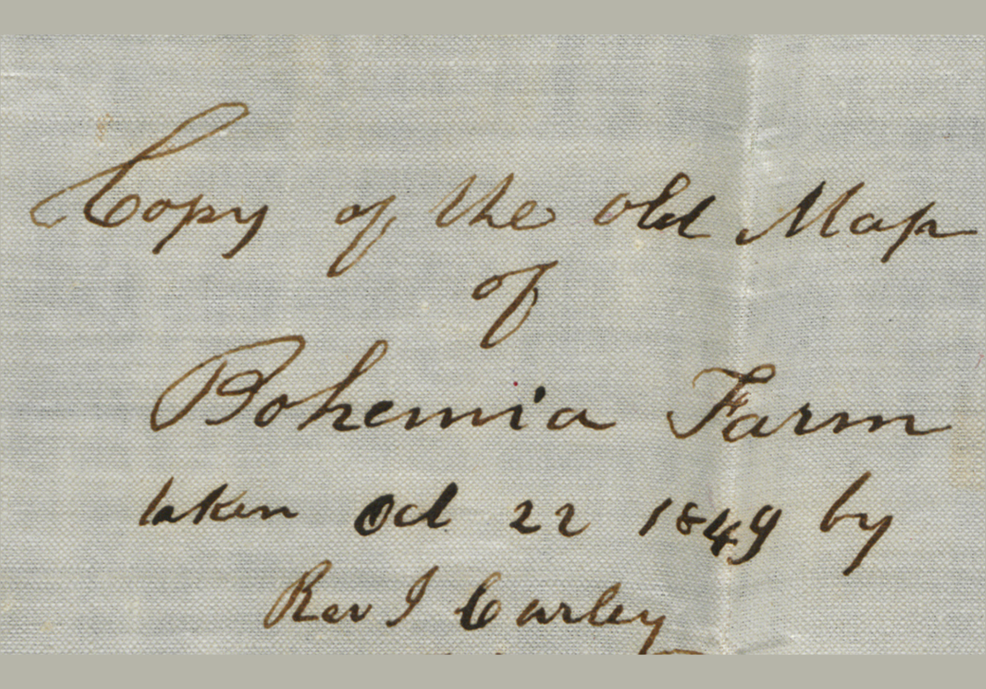 Copy of the old hand-colored map of Bohemia Farm 1849